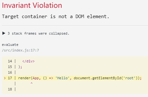Target container is not a DOM element